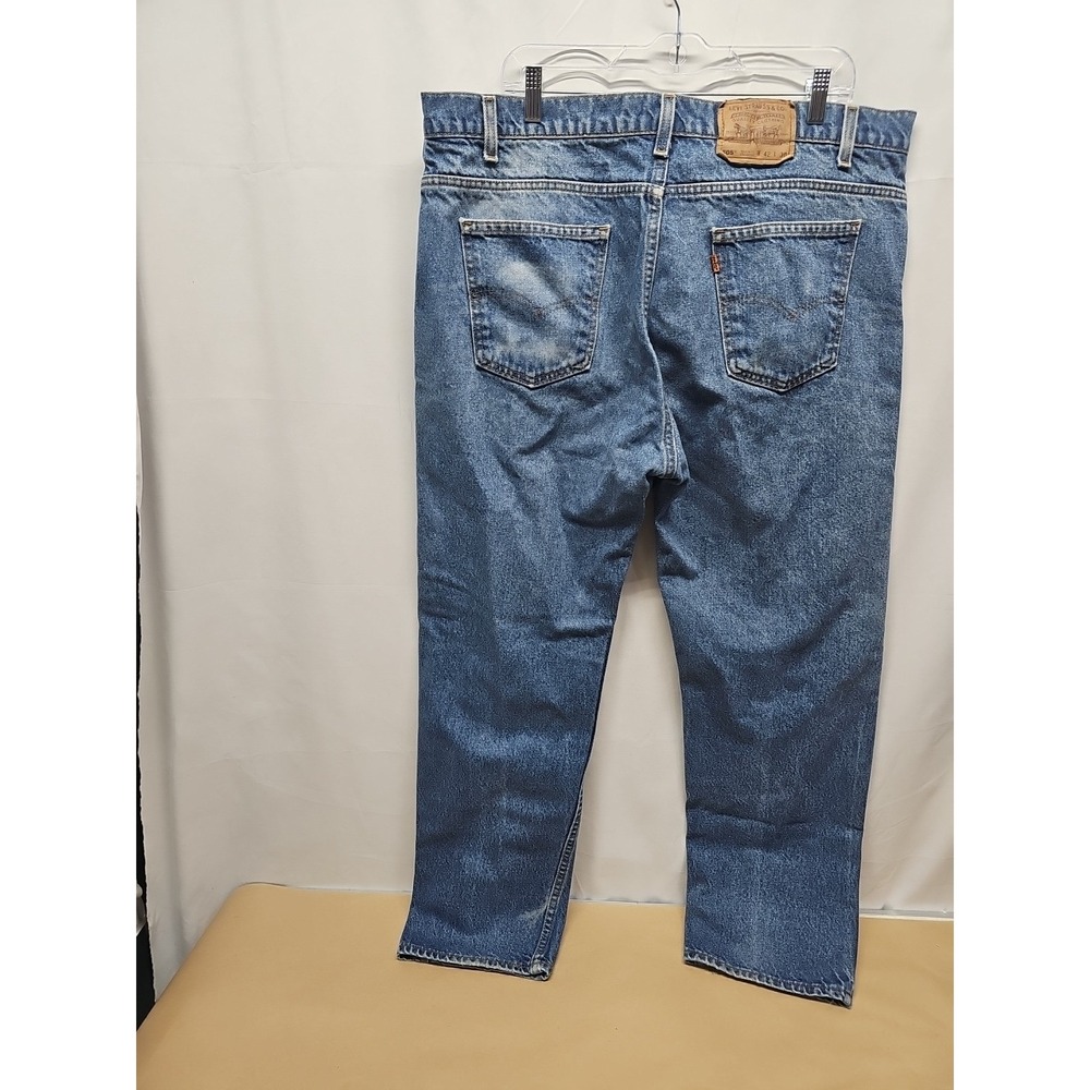 Vintage Levi's Mens 90s 505 Blue Denim Jeans USA Orange Tab Straight Leg 42x30 - Picture 9 of 16